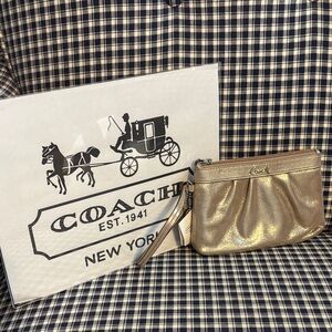 Coach Shimmering Gold Wristlet